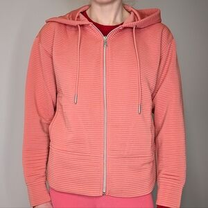 DKNY | Pink Ribbed Hoodie | Size XS
